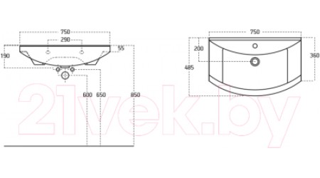 Умывальник Sanovit Zenon 75x48.5