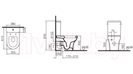 Унитаз напольный VitrA Zentrum / 9012B003-7202
