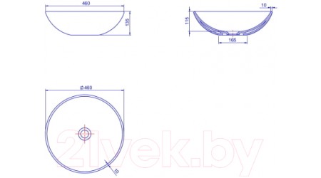 Умывальник CeraStyle Zero 46 / OC052E81W00