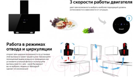 Вытяжка наклонная Weissgauff Zibal 60 BL Sensor