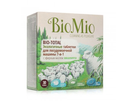 Таблетки для посудомоечных машин BioMio Bio-Total 7в1 с эфирным маслом эвкалипта (30шт)