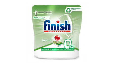 Таблетки для посудомоечных машин Finish Powerball 0% бесфосфатные (42шт)